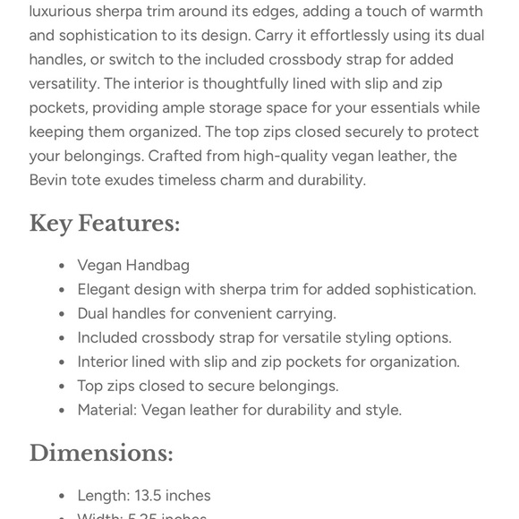 JEN & CO Elegant Sherpa Trim Tote - Picture 4 of 4